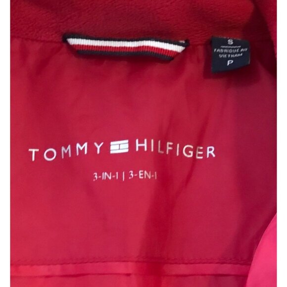 Tommy Hilfiger Jacket Women's Small Red Puffer Quilted Jacket Coat Pockets - Picture 2 of 10